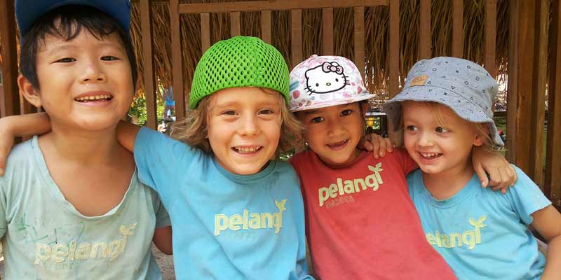 Four young students Pelangi School